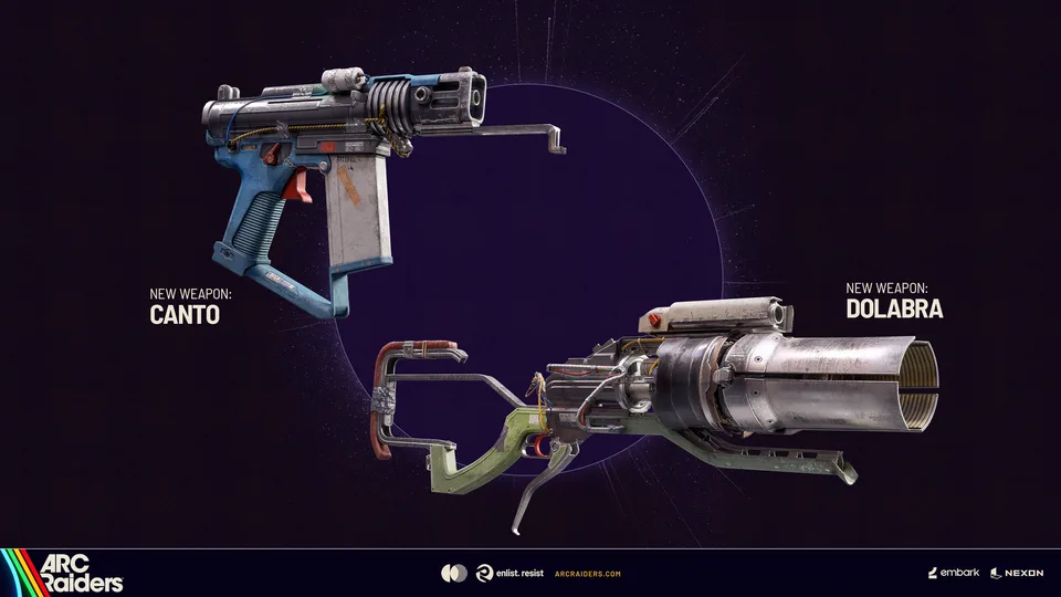 A Raider holding a new weapon added in an ARC Raiders update