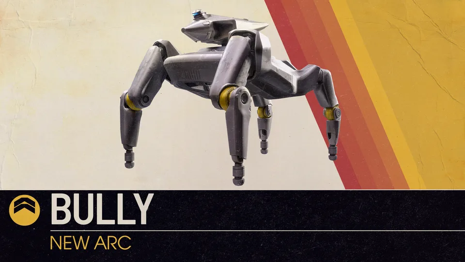 A four-legged ARC Bully machine patrolling in ARC Raiders